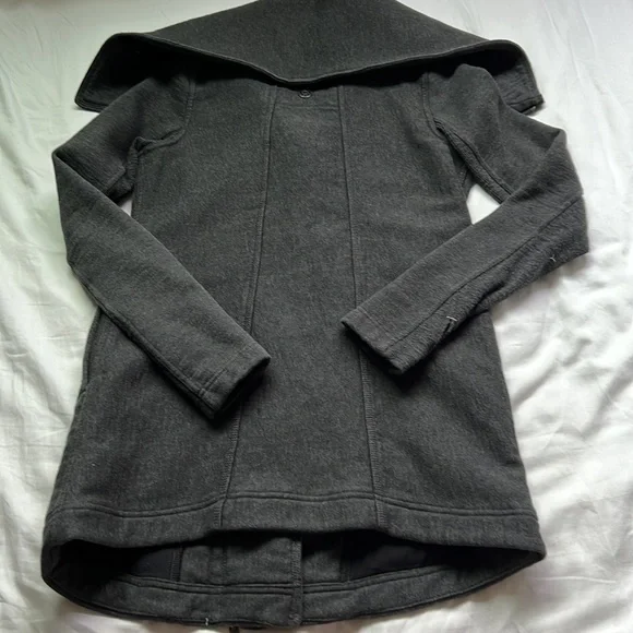 Lululemon Dark Grey Asymmetrical Zipper Coat - Picture 3 of 5